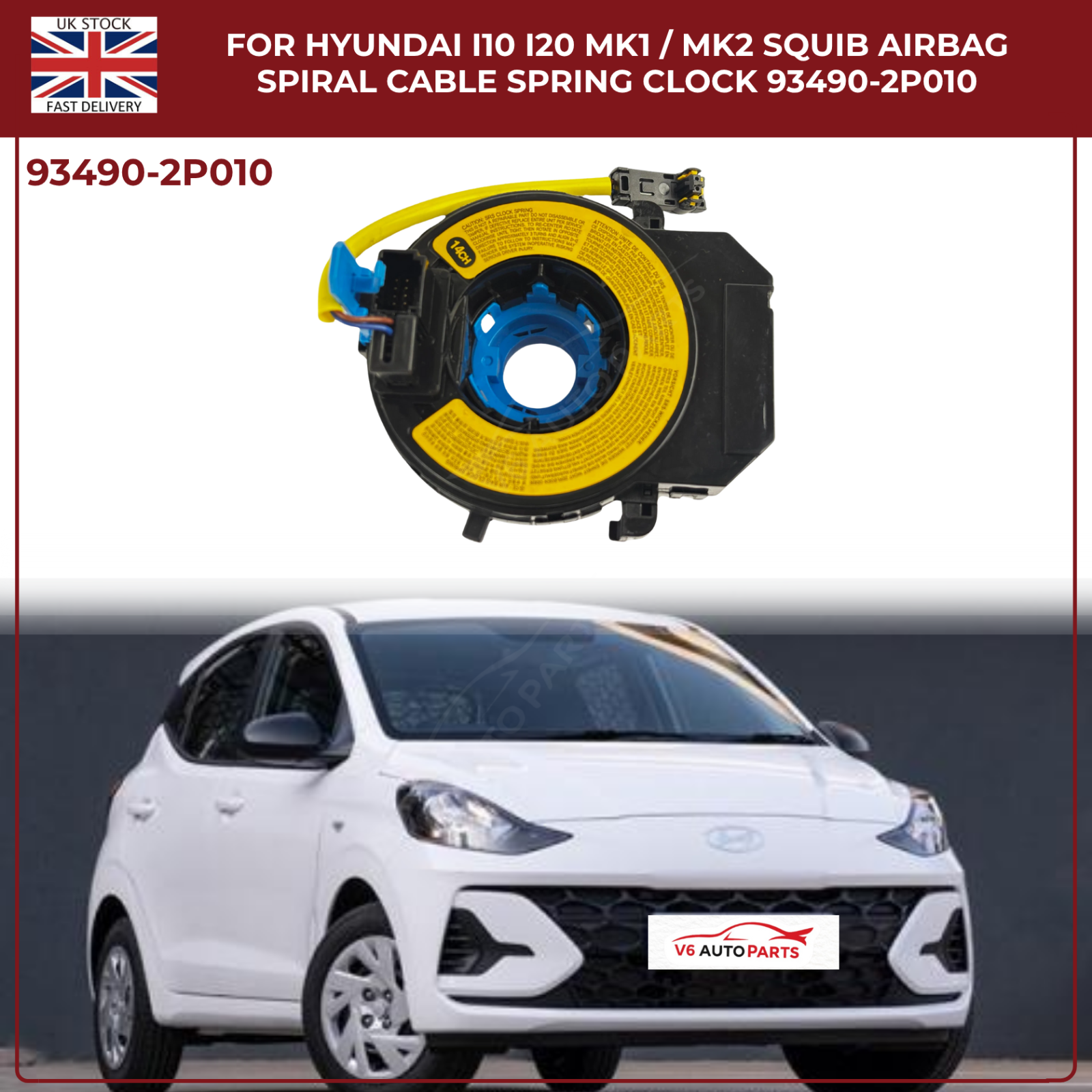 Squib Airbag Spiral Cable Spring Clock For Hyundai i10 i20 2008 -2023