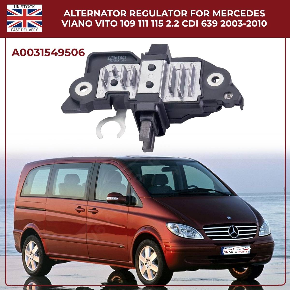 For Mercedes Viano Vito 109 111 115 2.2 CDI (639) Alternator Regulator – OM646 Diesel, 14V Electronic