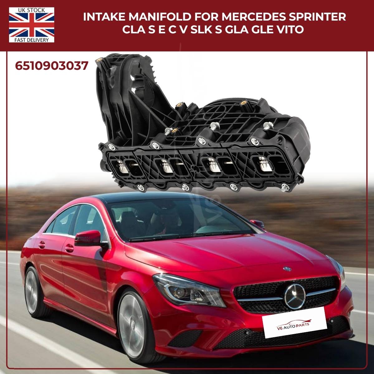 Intake Manifold OEM 6510903037 – Mercedes Sprinter, CLA, S-Class, E-Class, C-Class, Vito, SL, GLA, GLE