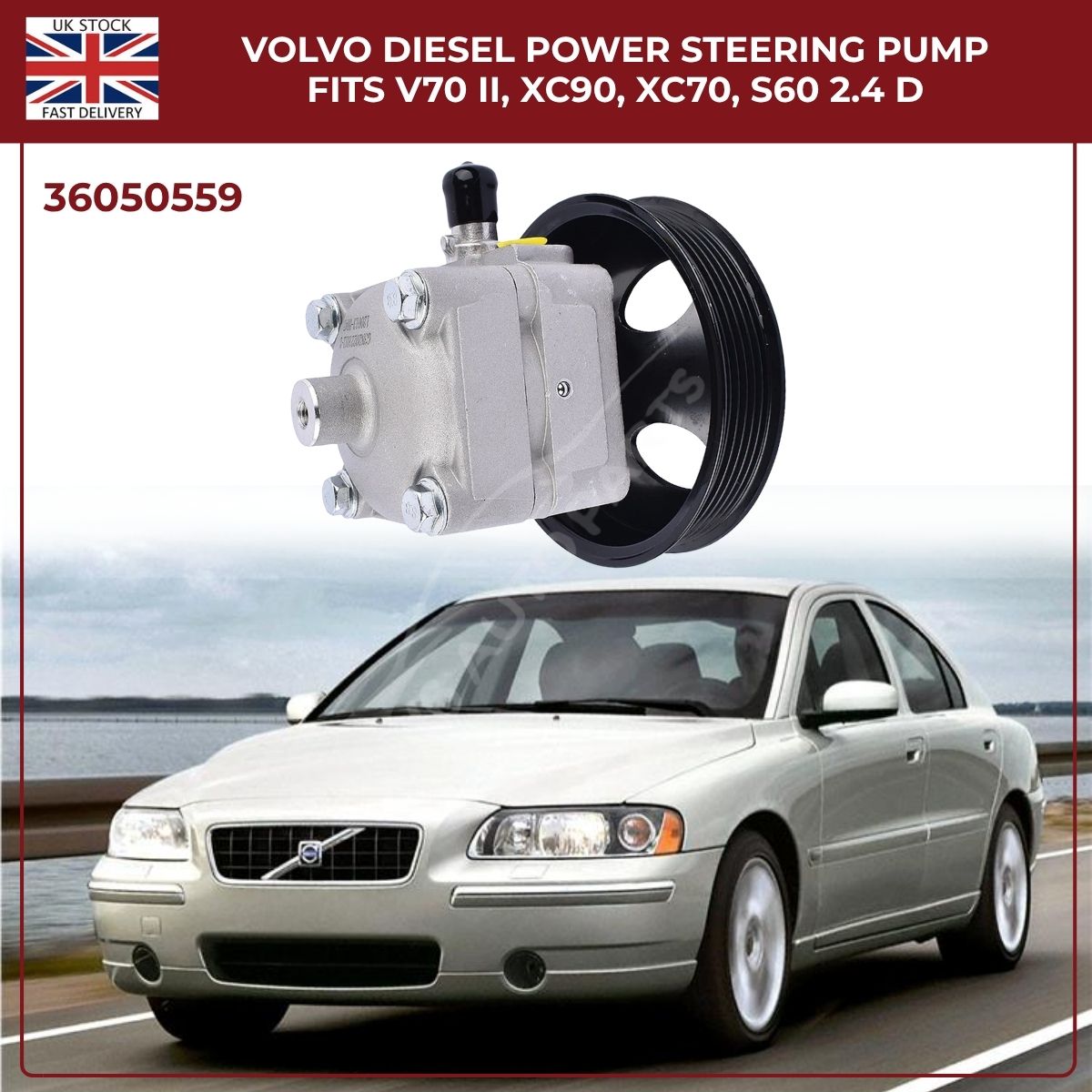 Power Steering Pump for Volvo V70 II 2.4D / D5 AWD 2001–2007 Diesel | OE 36050559