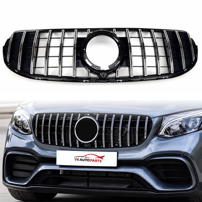 Front Bumper Panamericana Chrome Grille – Fits Mercedes-Benz GLC-Class X253 (GLC 200d, GLC 300 | 2019–2023 Facelift)