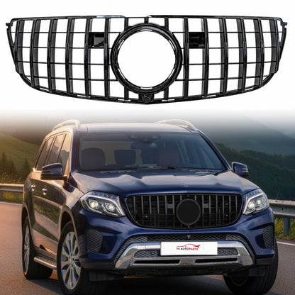 Front Bumper Gloss Black GT Grille – Mercedes GLS-Class X166 (2016–2019 AMG Distronic Style)