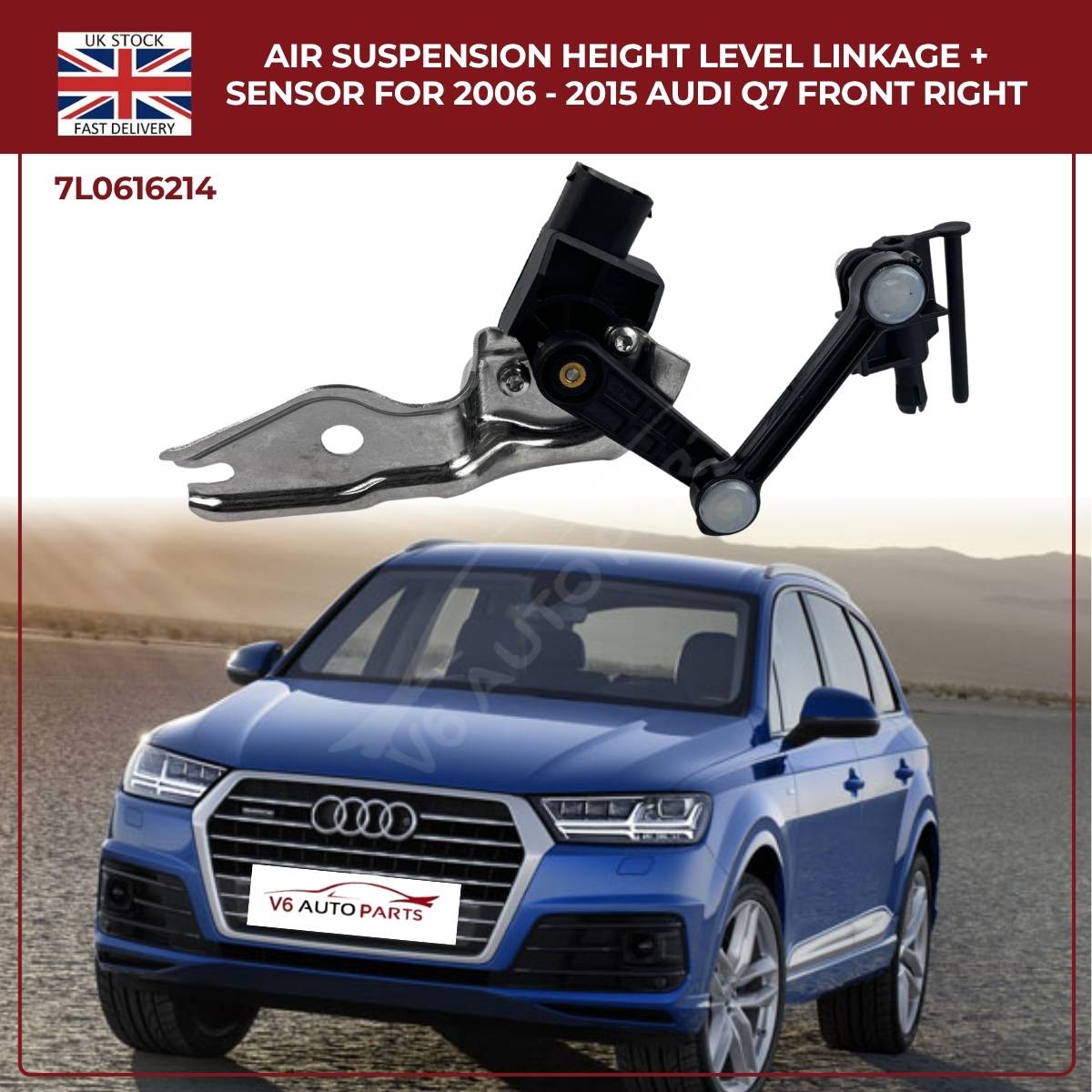 Front Right O/S Air Suspension Height Level Sensor + Linkage – Fits Audi Q7 (2006–2015)