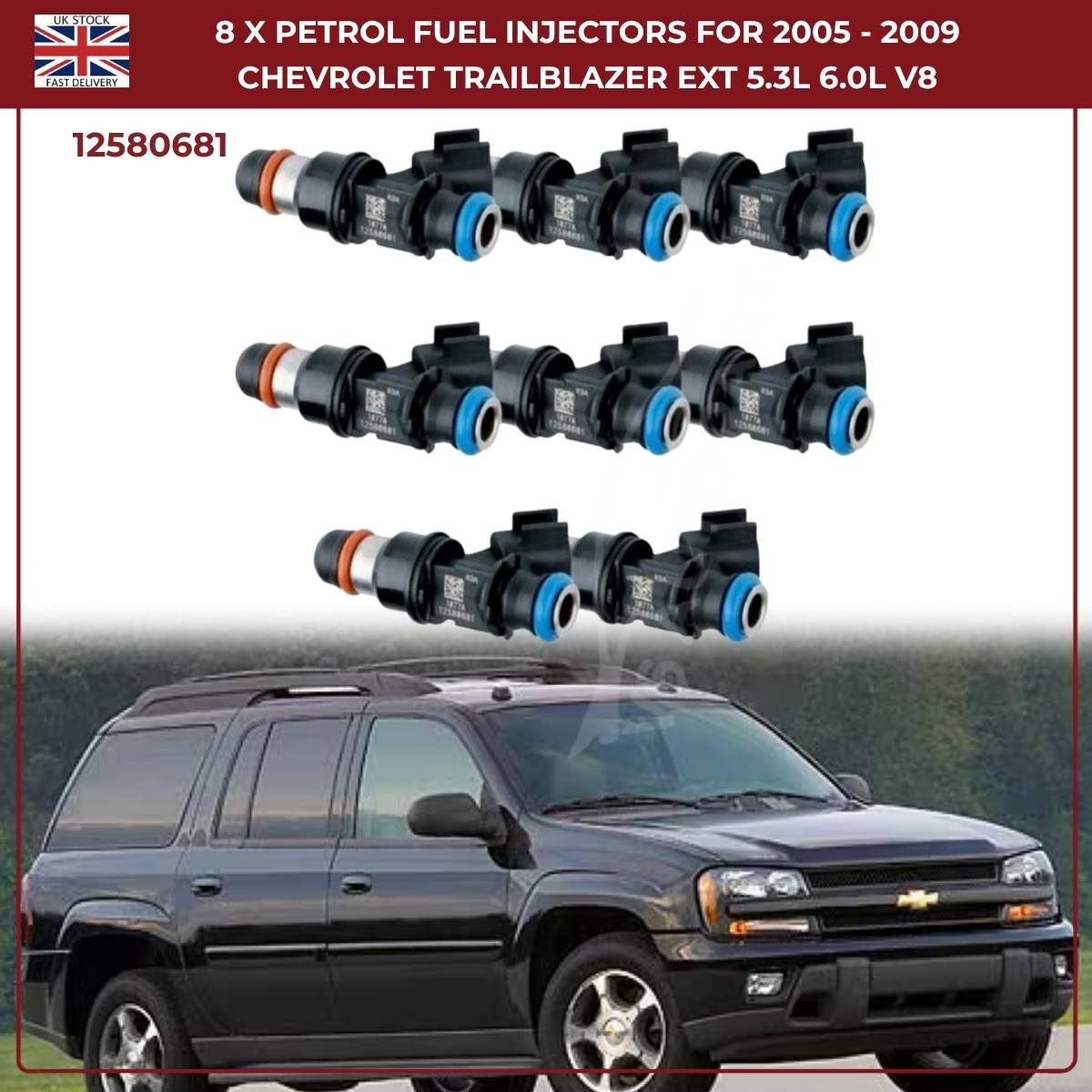 8x Fuel Injectors – Fits 2007–2010 Chevrolet Silverado 1500 / 2500HD / 3500HD – OEM Replacement