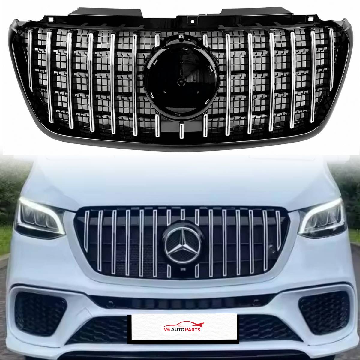 For Mercedes Benz Sprinter W907 2018–2025 Facelift Panamericana Front Radiator Grille