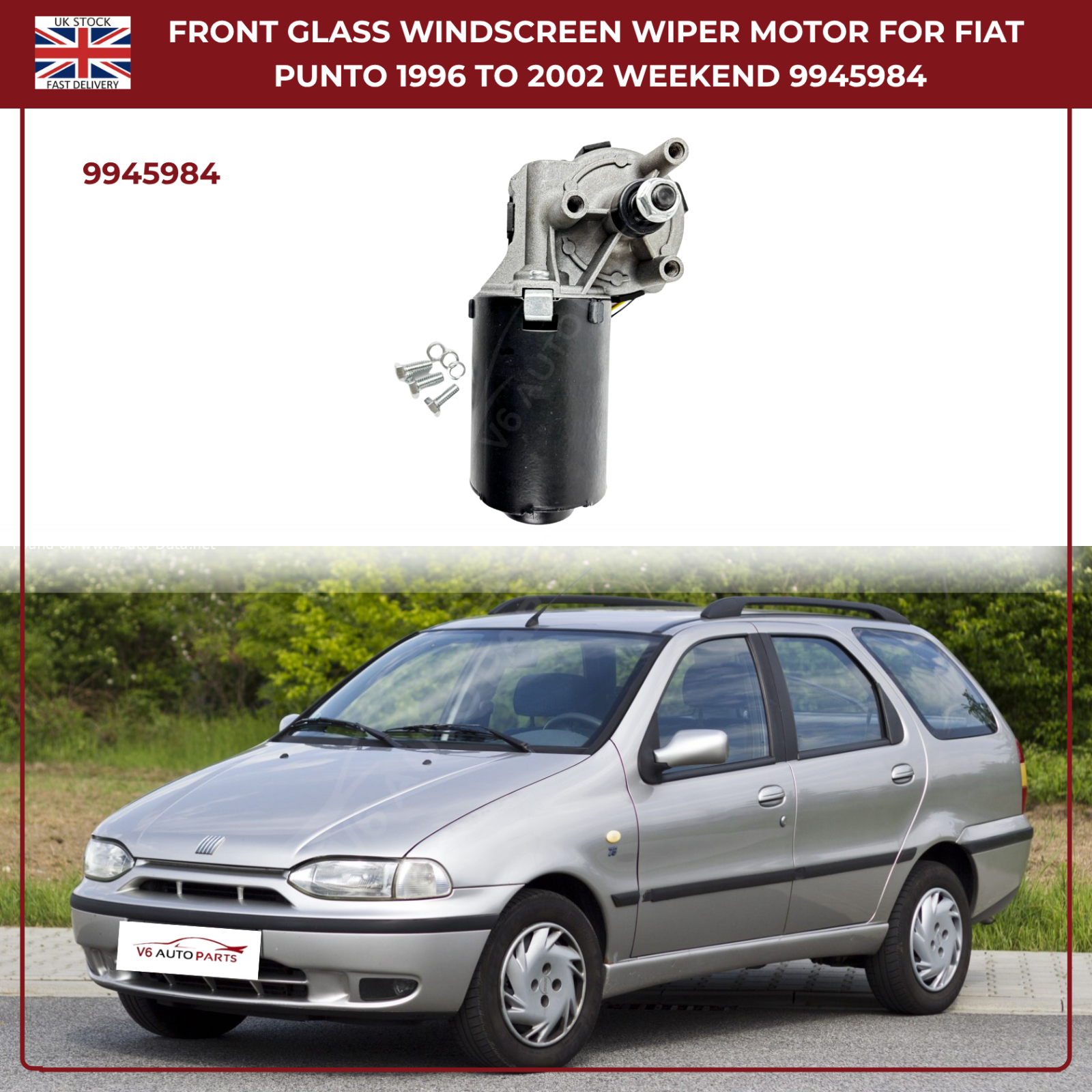Front Windscreen Wiper Linkage Motor For Fiat Palio Weekend 1996 - 2002