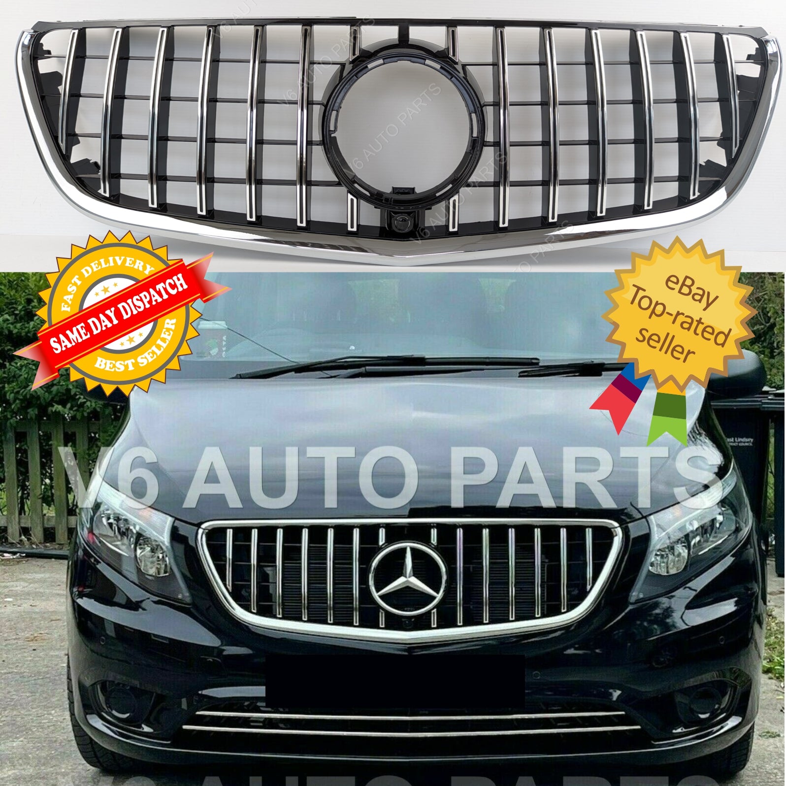 For Mercedes Vito Van W447 114CDI Front Radiator Grille GT-R Panamericana 2014-2022