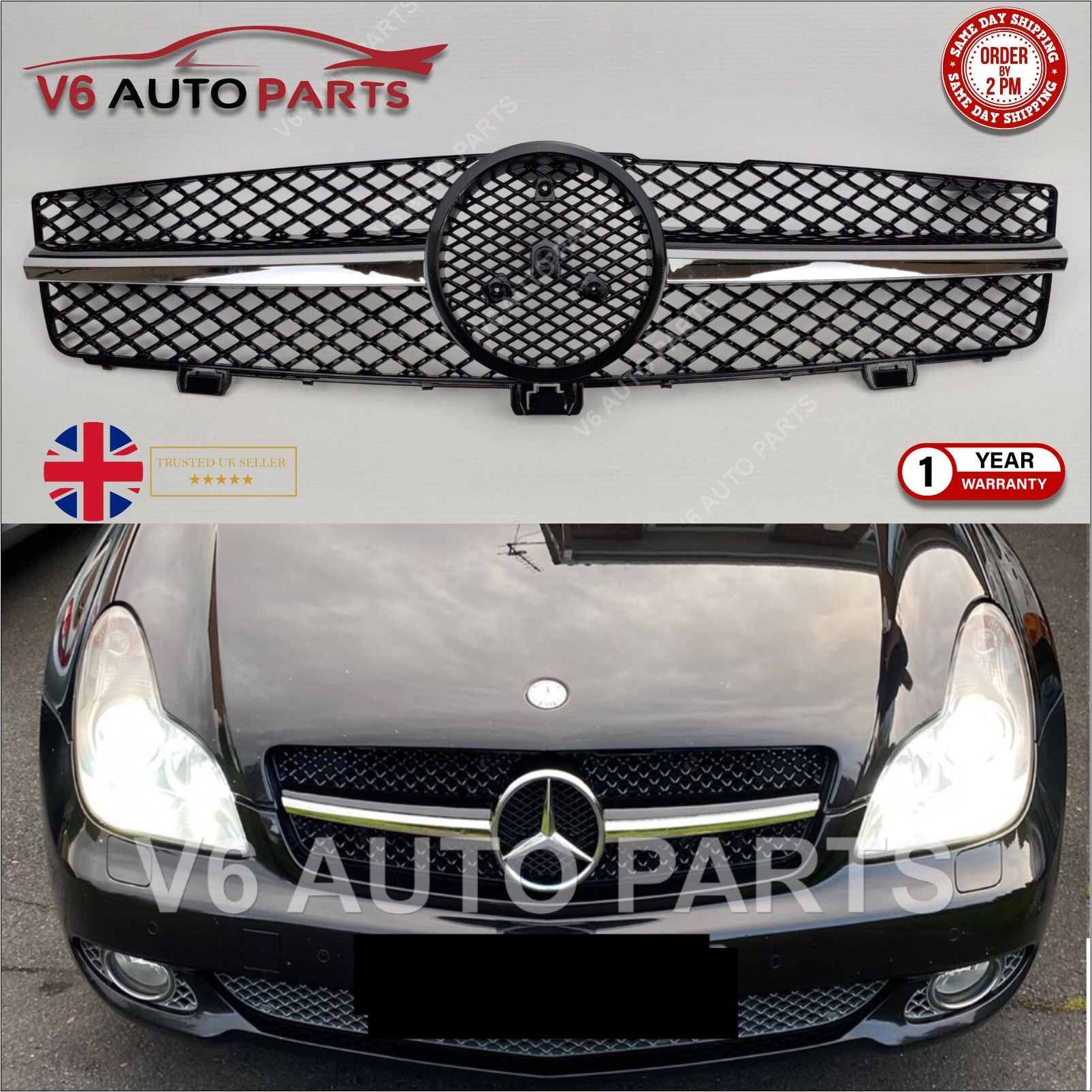For Mercedes CLS-Class C219 CLS63 CLS300 Front Radiator Grille Facelift 2008-10
