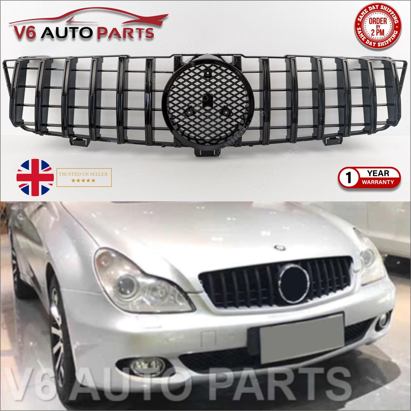 For Mercedes W219 CLS-Class CLS500 CLS350 Front Radiator GT Grille AMG 2008-2010
