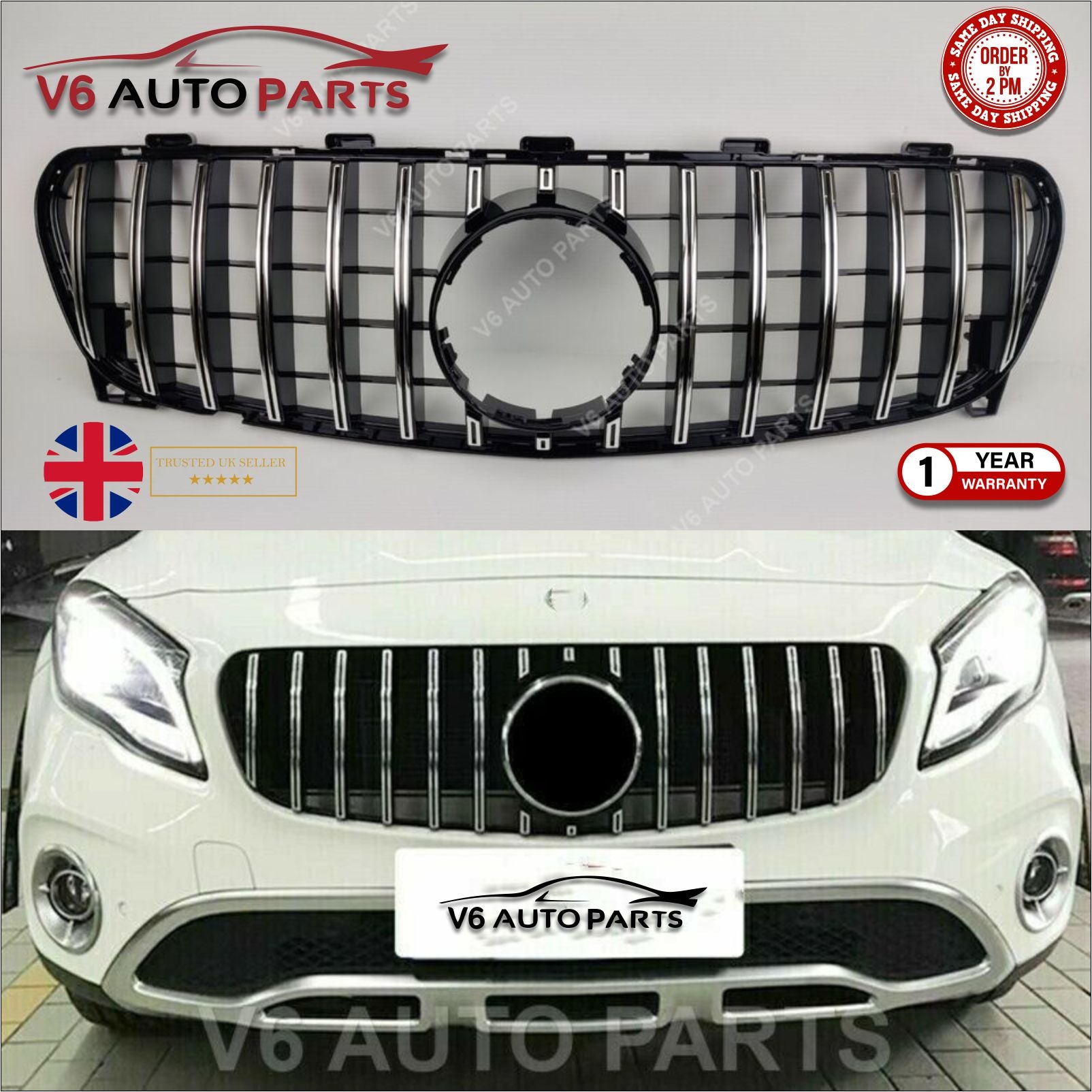For Mercedes GLA-Class W156 GLA45 GLA200 Front Radiator Grille AMG GT 2017-2019
