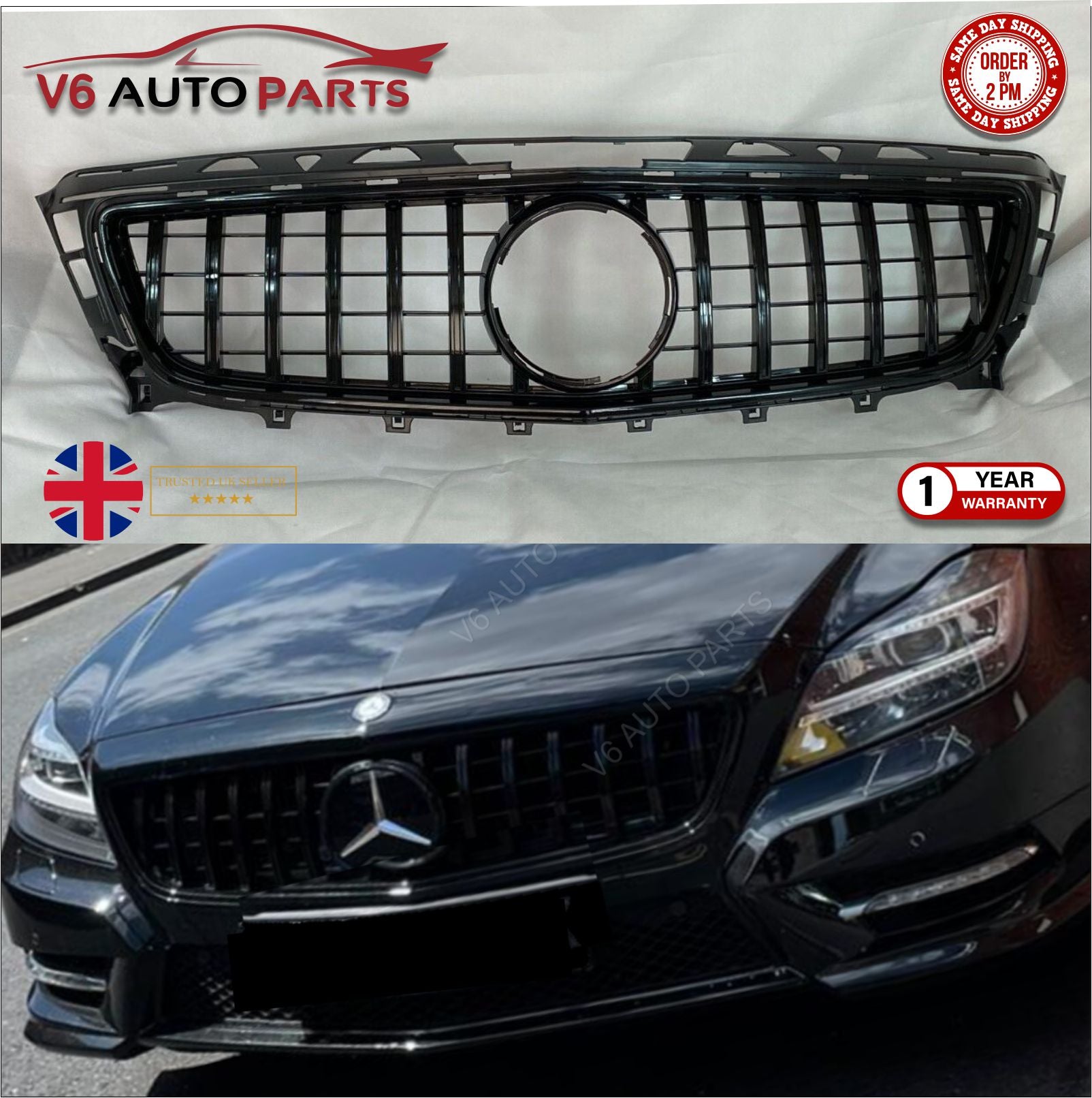 For Mercedes CLS-Class W218 250 400 AMG Line Front Radiator Grille 2011 - 2014
