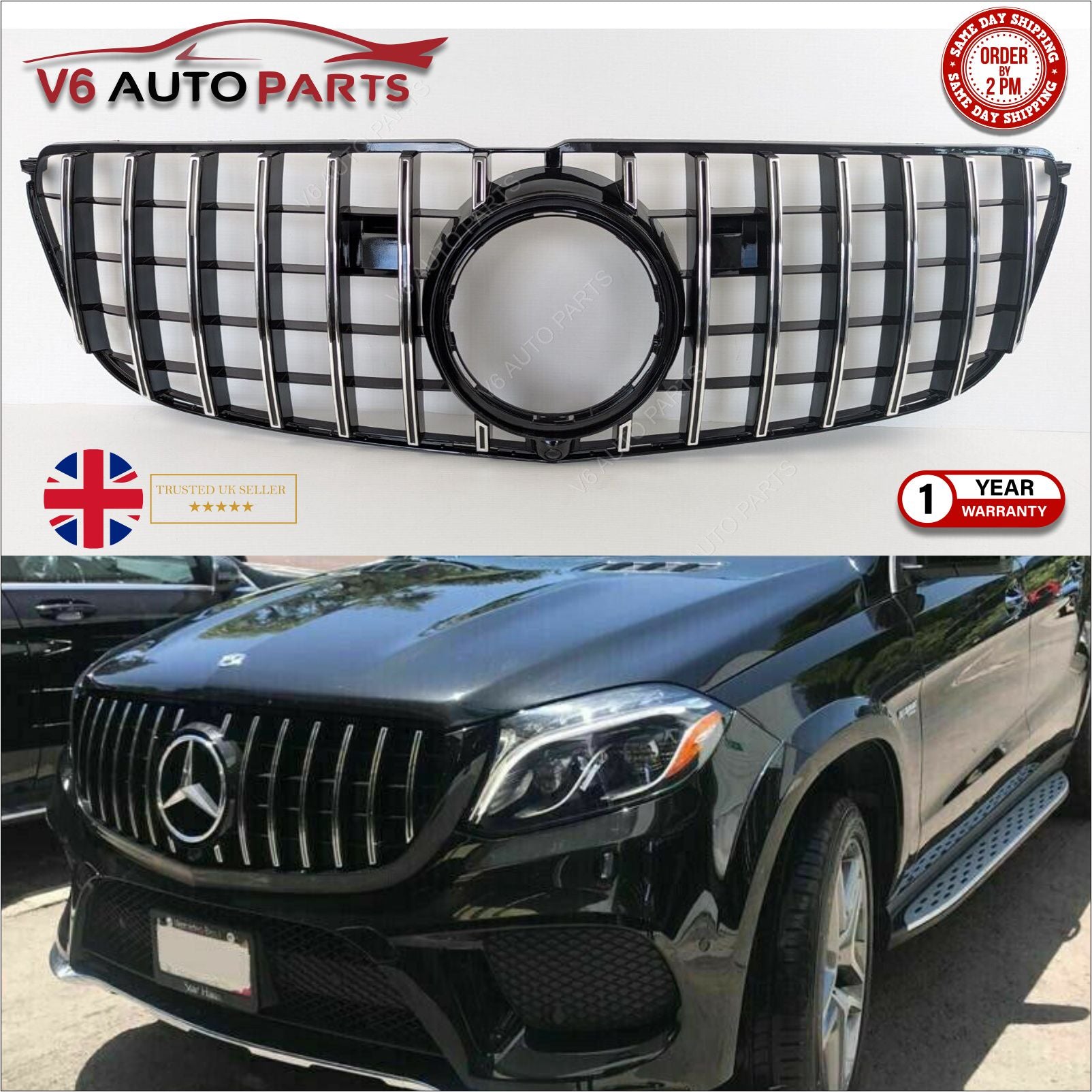 For Mercedes GLS-Class X166 GLS350d 63 GLS400 AMG Front Radiator Grille 2016-19