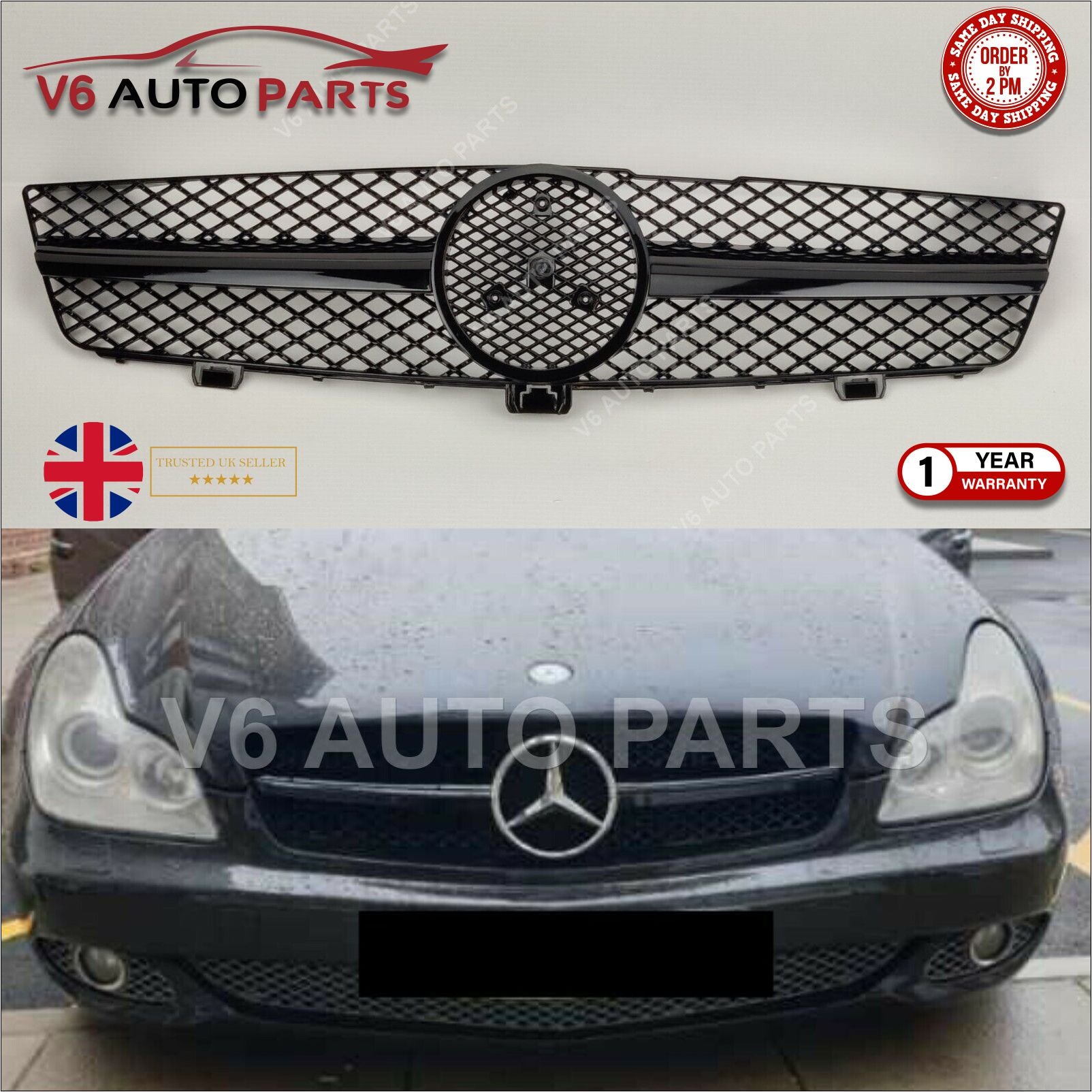 For Mercedes CLS-Class C219 CLS300 CLS63 Front Bumper AMG Coupe 2008-2010 Grille