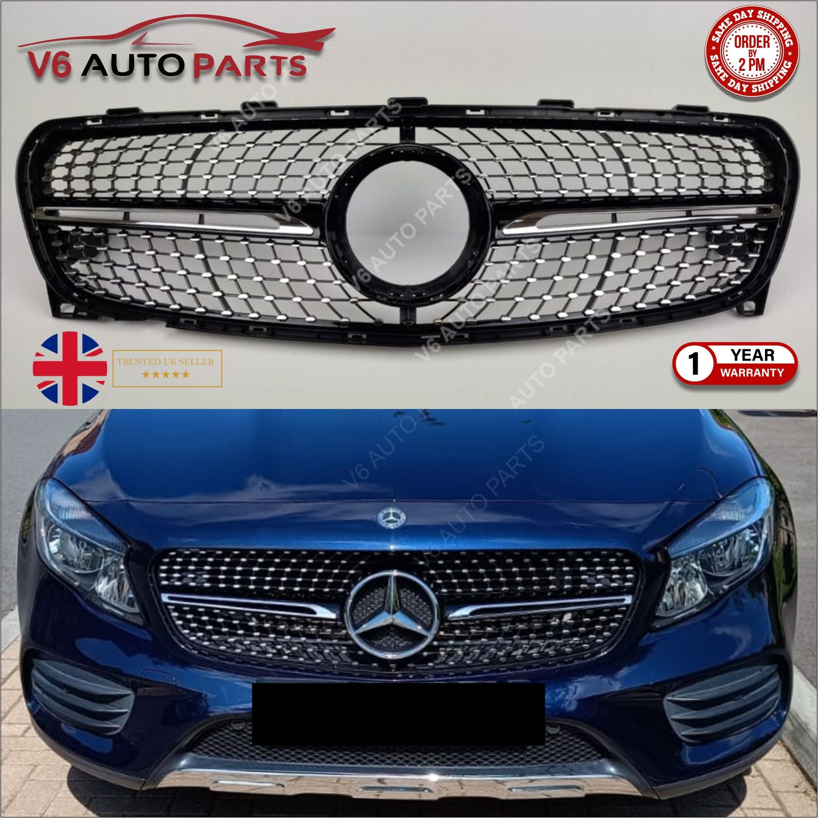 For Mercedes GLA180 GLA-Class X156 GLA45 Diamond front Bumper AMG Grille 2017-20