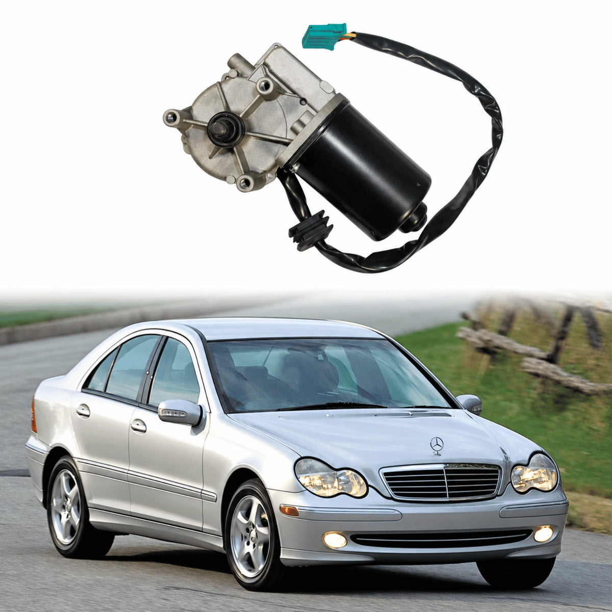 image of Mercedes C-Class S202 Front Windscreen Wiper Motor Assembly 2028202408