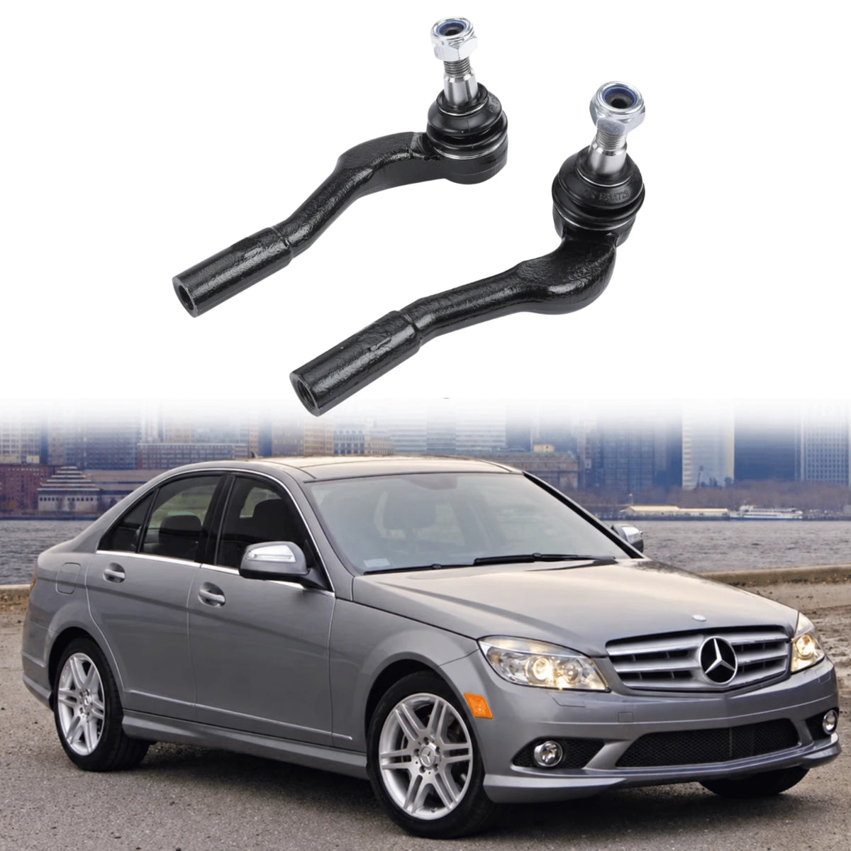 Image of front upper and lower control arms for Mercedes C-Class