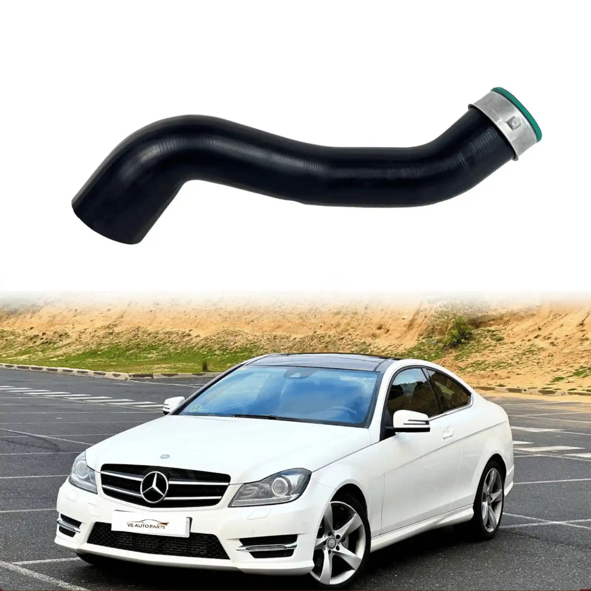 image of Mercedes C200 S204 intercooler hose replacement 2045280982