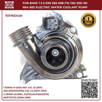 Electric Water Pump For BMW 1 3 5 E90 E82 E88 F10 135i 335i N54 N55 11517632426