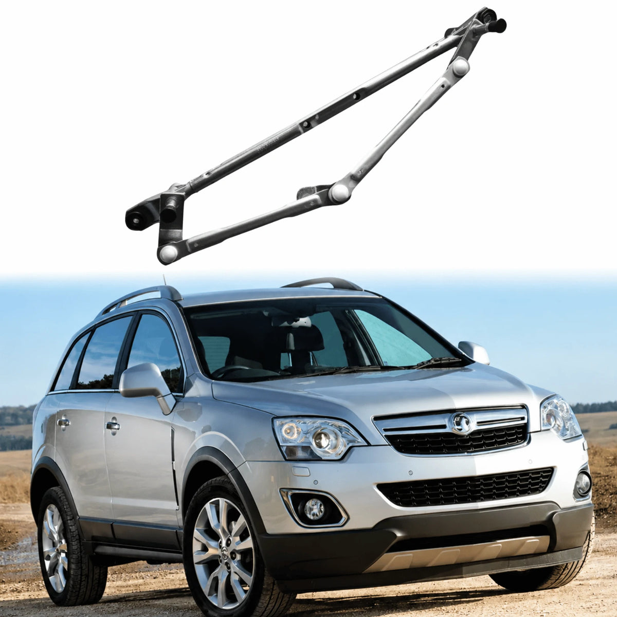 image of front windshield wiper linkage replacement for Vauxhall Opel Antara petrol diesel OEM 20914318