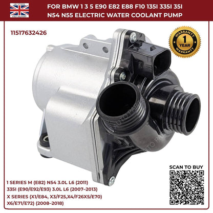Electric Water Pump For BMW 1 3 5 E90 E82 E88 F10 135i 335i N54 N55 11517632426