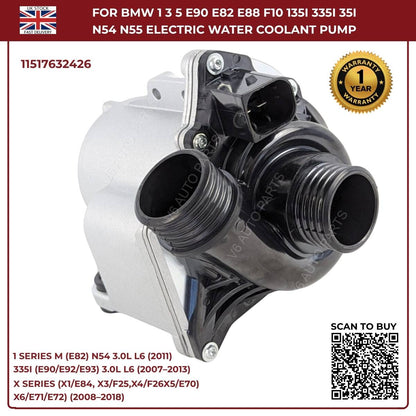 Electric Water Pump For BMW 1 3 5 E90 E82 E88 F10 135i 335i N54 N55 11517632426