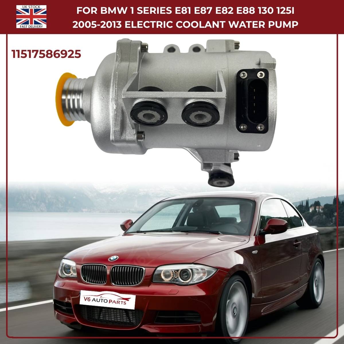 A‑Premium Electric Coolant Water Pump for BMW 5 Series, X1, X3, X5, Z4 – Replaces 11517586925