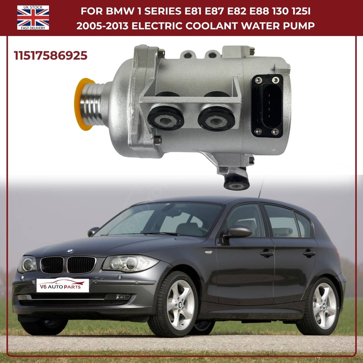 A‑Premium Electric Coolant Water Pump for BMW 5 Series, X1, X3, X5, Z4 – Replaces 11517586925