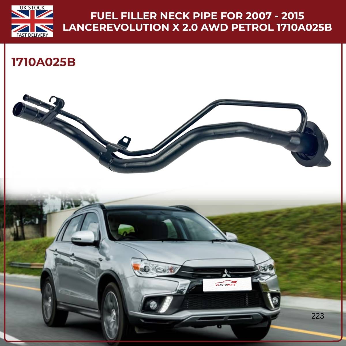 Mitsubishi Lancer Petrol Filler Neck Pipe 1710A025B (2007–2017, 2.0 / 2.4 / 3.0) – OEM Replacement