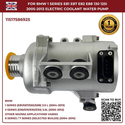 A‑Premium Electric Coolant Water Pump for BMW 5 Series, X1, X3, X5, Z4 – Replaces 11517586925
