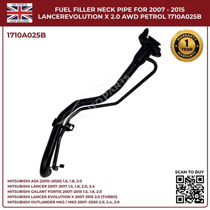 Mitsubishi Lancer Petrol Filler Neck Pipe 1710A025B (2007–2017, 2.0 / 2.4 / 3.0) – OEM Replacement
