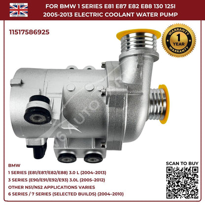 A‑Premium Electric Coolant Water Pump for BMW 5 Series, X1, X3, X5, Z4 – Replaces 11517586925