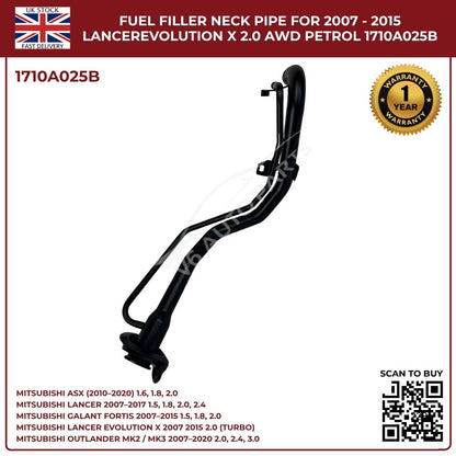 Mitsubishi Lancer Petrol Filler Neck Pipe 1710A025B (2007–2017, 2.0 / 2.4 / 3.0) – OEM Replacement