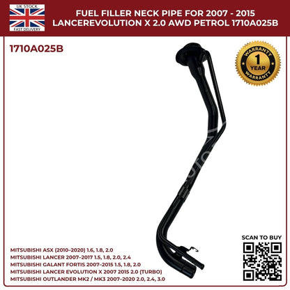 Mitsubishi Lancer Petrol Filler Neck Pipe 1710A025B (2007–2017, 2.0 / 2.4 / 3.0) – OEM Replacement