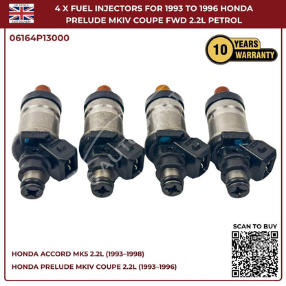 4x Fuel Injectors For Honda Prelude MKIV (1993–1996) 2.2L F22A1/F22A4 FWD Petrol