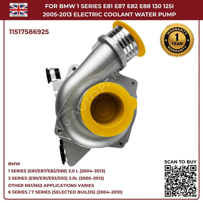 A‑Premium Electric Coolant Water Pump for BMW 5 Series, X1, X3, X5, Z4 – Replaces 11517586925