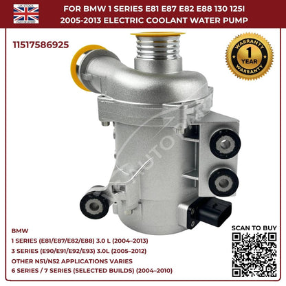 A‑Premium Electric Coolant Water Pump for BMW 5 Series, X1, X3, X5, Z4 – Replaces 11517586925