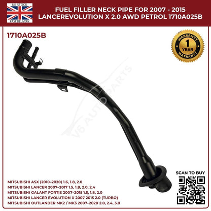 Mitsubishi Lancer Petrol Filler Neck Pipe 1710A025B (2007–2017, 2.0 / 2.4 / 3.0) – OEM Replacement