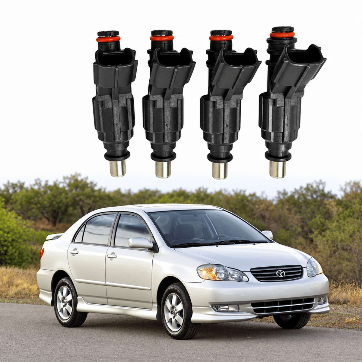 Image of replacement fuel injectors 23250-0D030 for Toyota Avensis