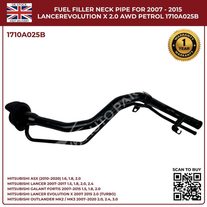 Mitsubishi Lancer Petrol Filler Neck Pipe 1710A025B (2007–2017, 2.0 / 2.4 / 3.0) – OEM Replacement