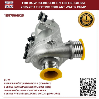 A‑Premium Electric Coolant Water Pump for BMW 5 Series, X1, X3, X5, Z4 – Replaces 11517586925