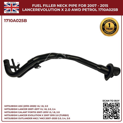 Mitsubishi Lancer Petrol Filler Neck Pipe 1710A025B (2007–2017, 2.0 / 2.4 / 3.0) – OEM Replacement