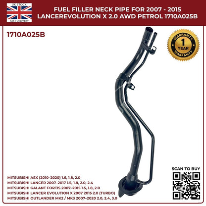 Mitsubishi Lancer Petrol Filler Neck Pipe 1710A025B (2007–2017, 2.0 / 2.4 / 3.0) – OEM Replacement