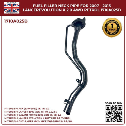 Mitsubishi Lancer Petrol Filler Neck Pipe 1710A025B (2007–2017, 2.0 / 2.4 / 3.0) – OEM Replacement