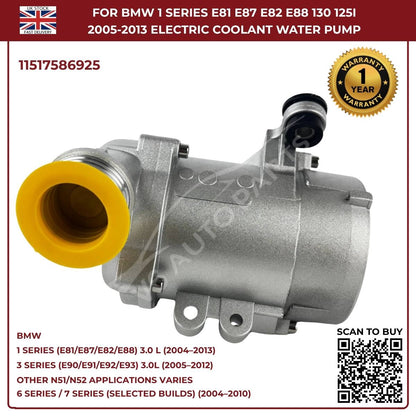 A‑Premium Electric Coolant Water Pump for BMW 5 Series, X1, X3, X5, Z4 – Replaces 11517586925