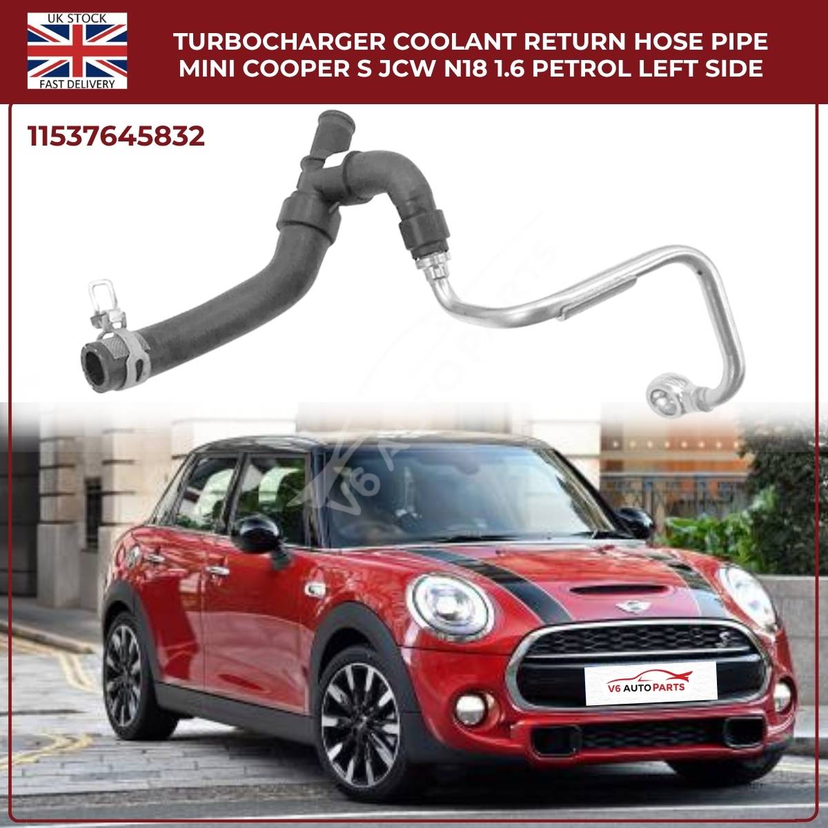 Mini Cooper S & JCW N18 Turbo Coolant Return Hose – Left Side (R55 R56 R57, 1.6L Petrol)