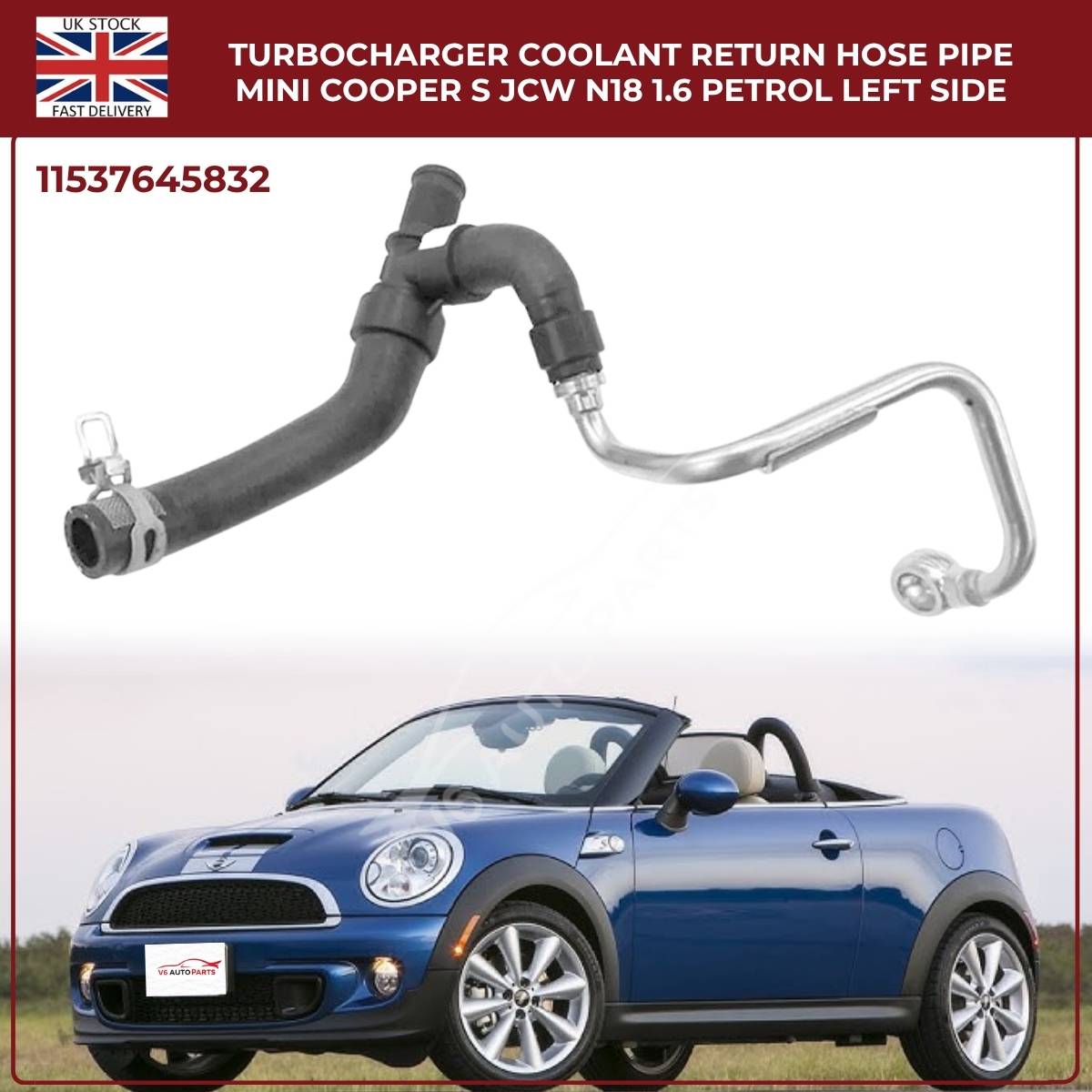 Mini Cooper S & JCW N18 Turbo Coolant Return Hose – Left Side (R55 R56 R57, 1.6L Petrol)