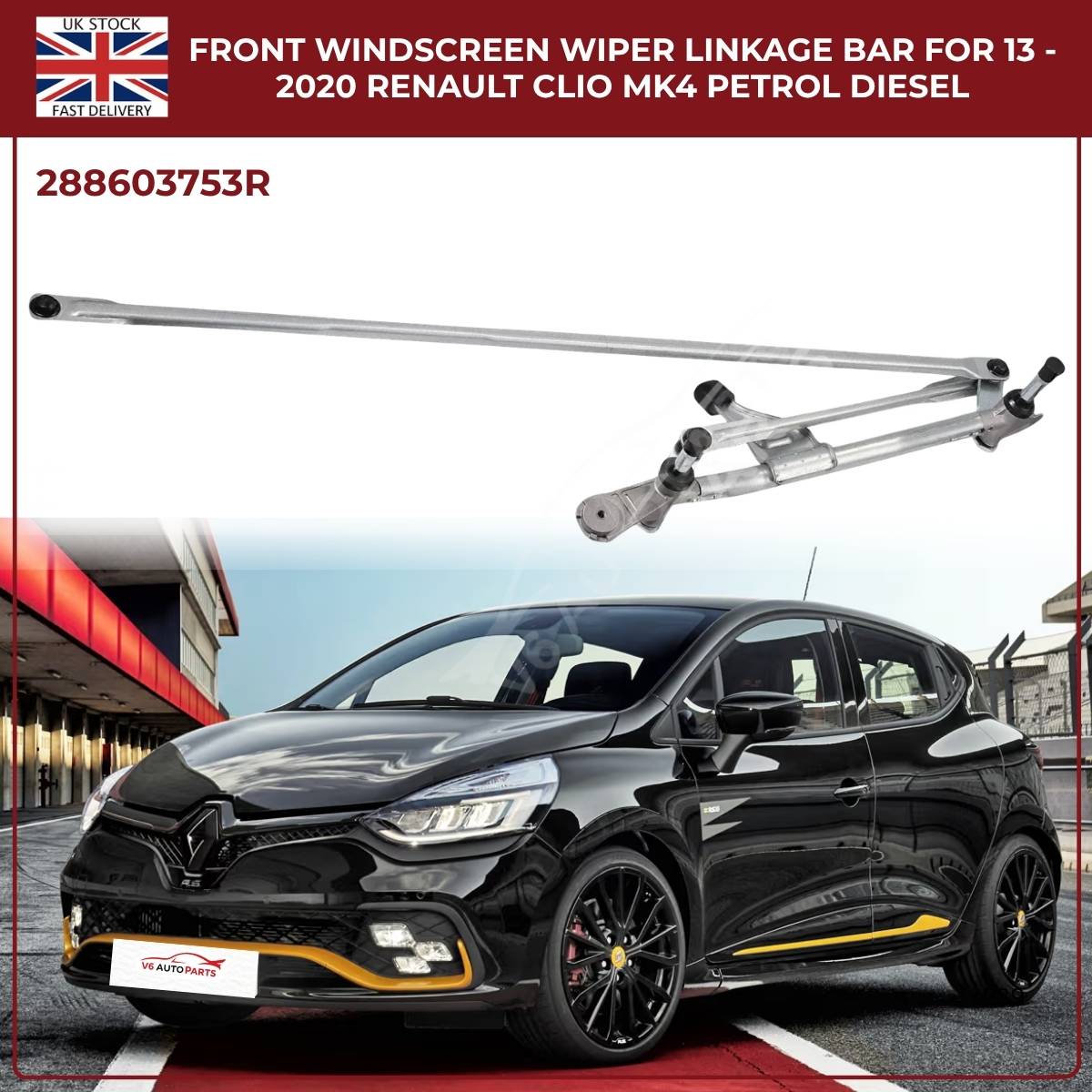 Front Windscreen Wiper Linkage Assembly for Renault Clio MK4 (2013–2020) RHD