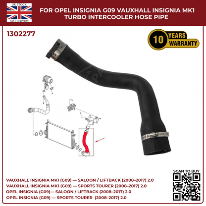 Turbo Intercooler Hose Pipe Replacement  Vauxhall Insignia MK1 Tourer (2008–2017)