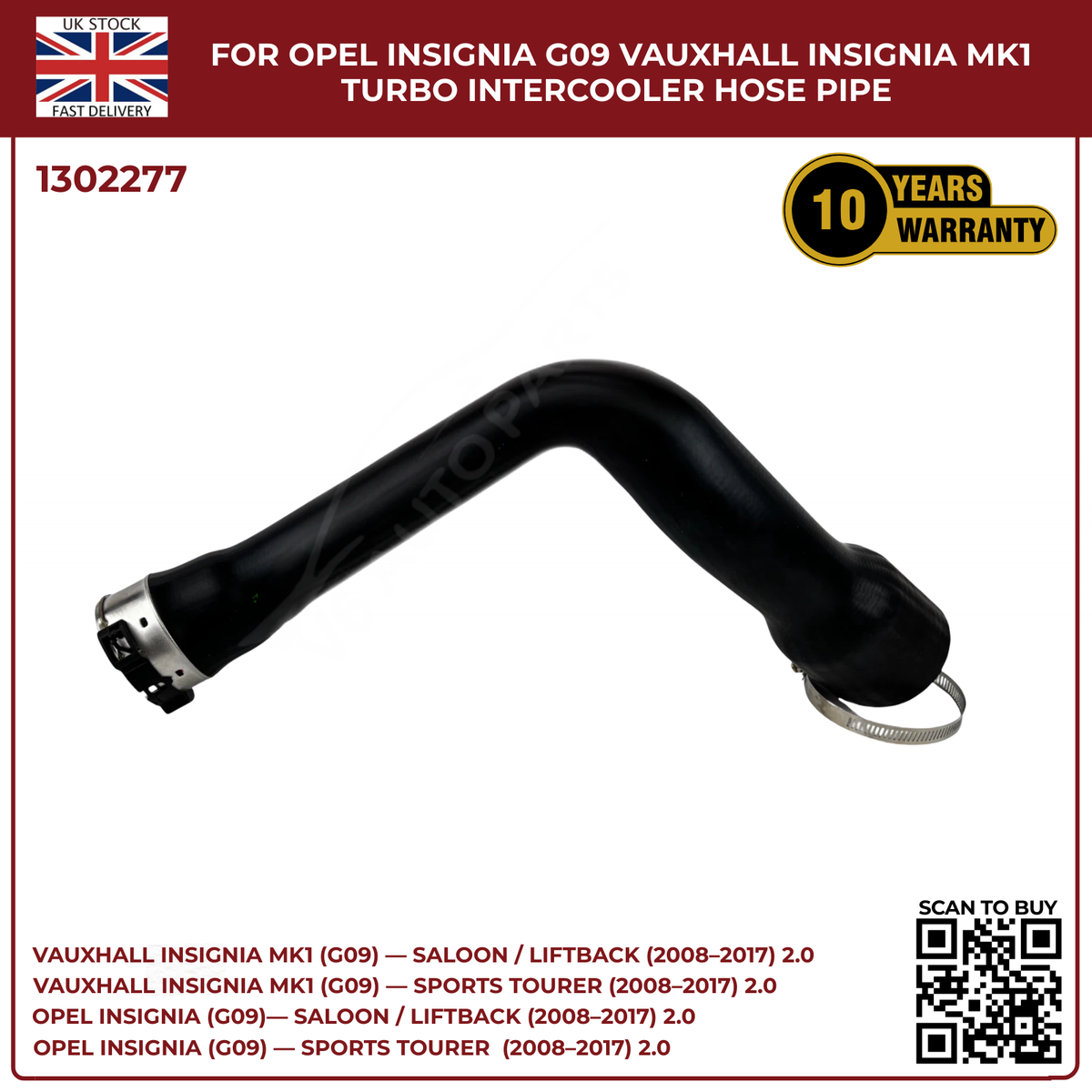 Turbo Intercooler Hose Pipe Replacement  Vauxhall Insignia MK1 Tourer (2008–2017)