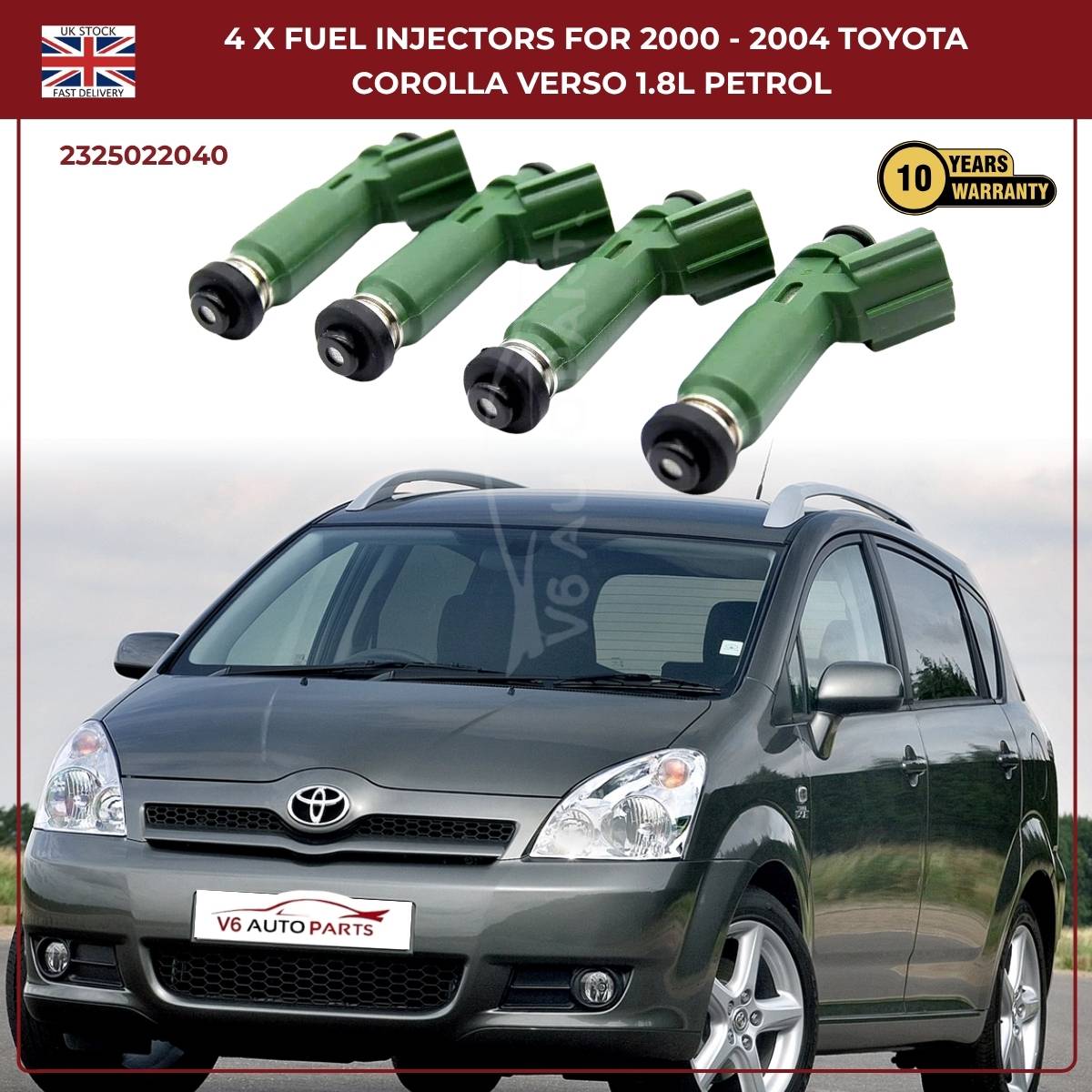 4× Fuel Injectors 23250-22040 – Toyota MR2 III 1999–2007 – 1.8L Petrol 1ZZ-FE